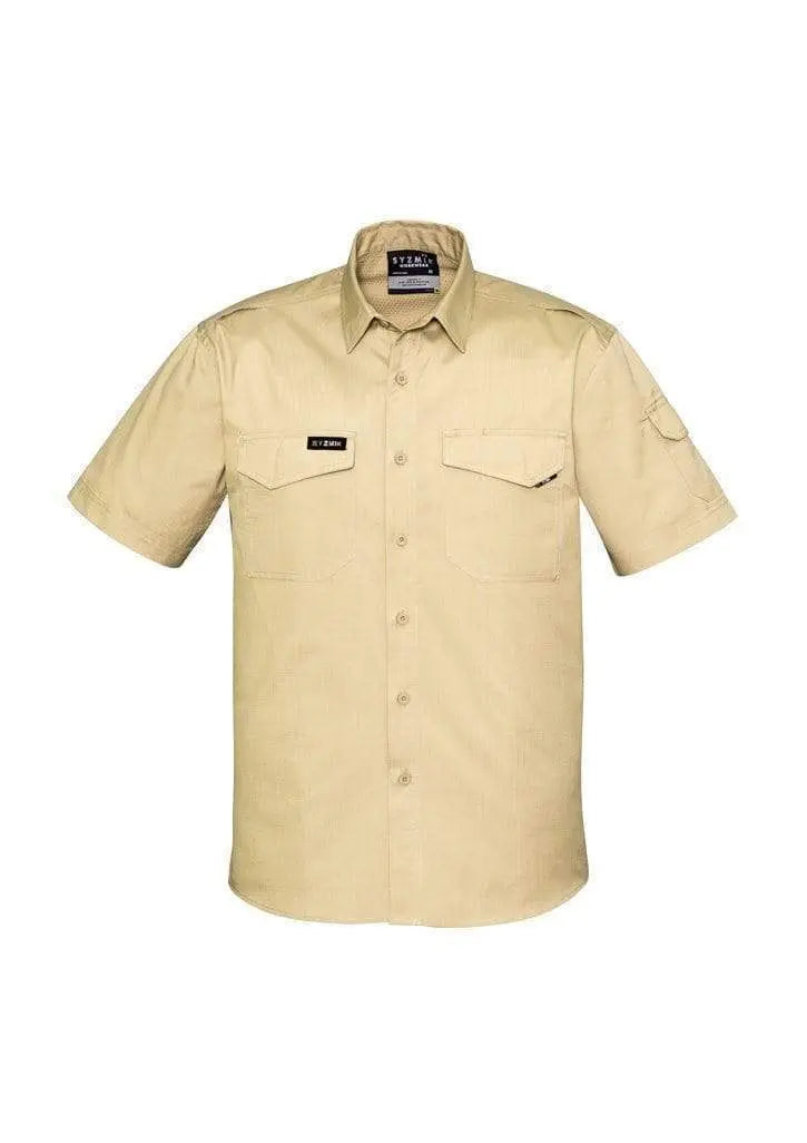 SYZMIK Men’s Rugged Cooling Men’s S/S Shirt ZW405 Work Wear Syzmik Khaki S